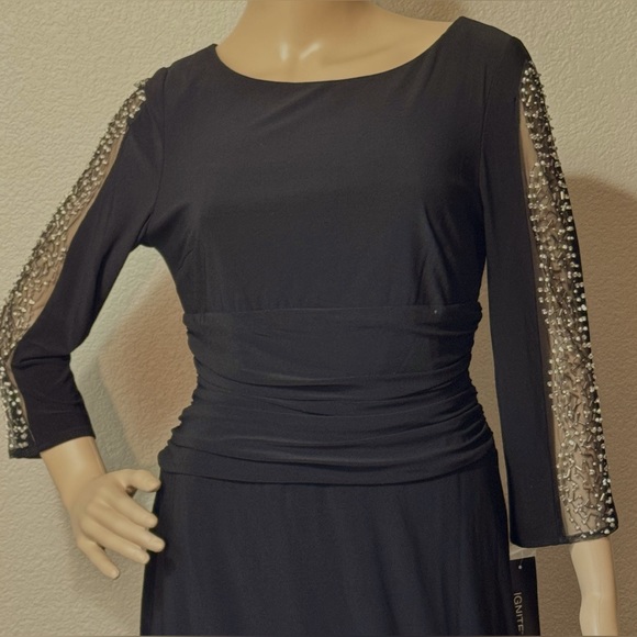 NWT Ignite Evenings Black Maxi Dress Size 6 - Picture 11 of 13